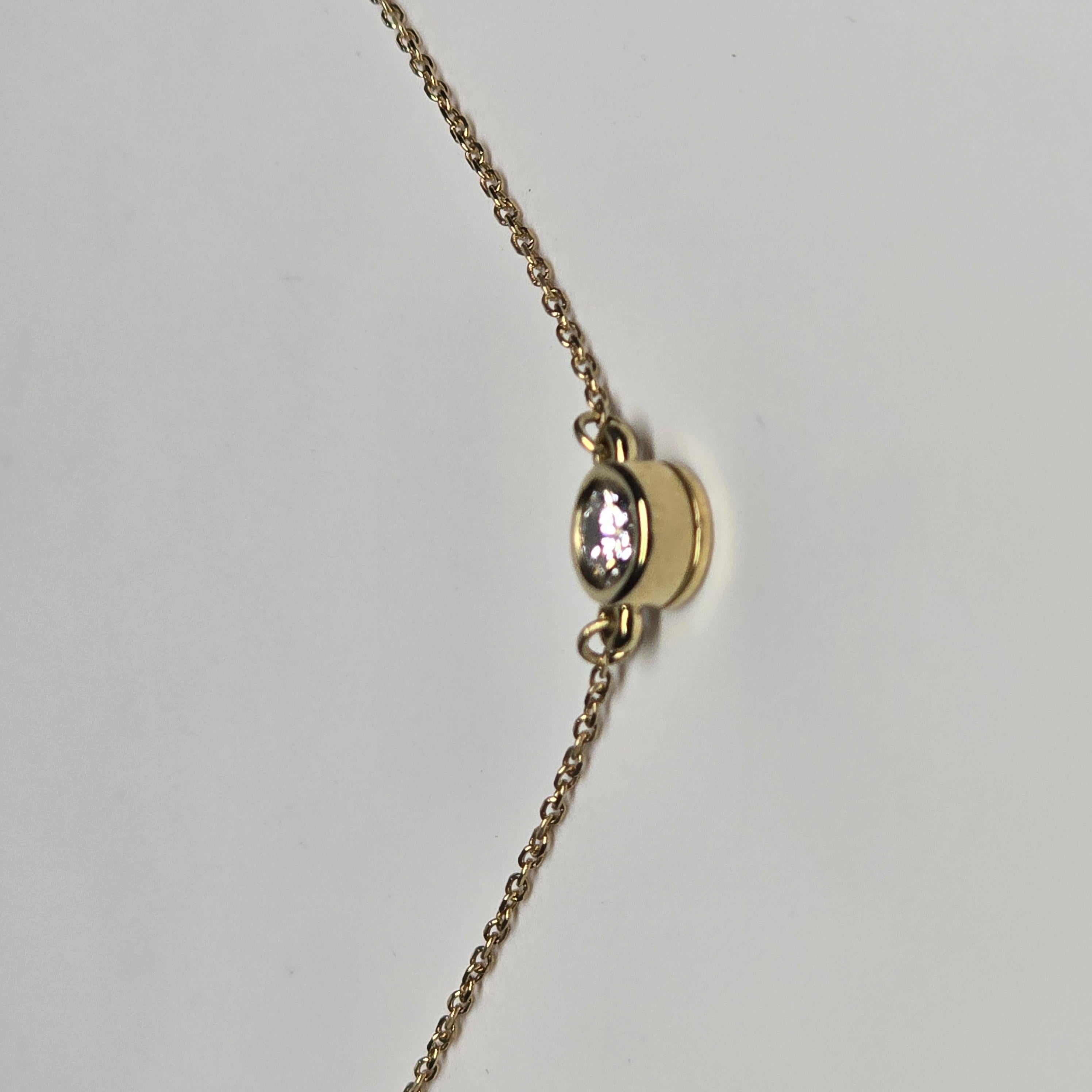 0,28ct Lünette Set Solitär Diamant Anhänger Halskette 14 Karat Gelbgold für Damen oder Herren im Angebot