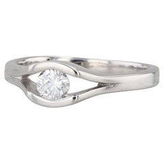 0.28ct Diamond Solitaire Engagement Ring 14k White Gold Size 6