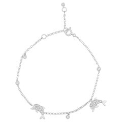 0.28ct Diamonds Dolphins 18K White Gold Bracelet