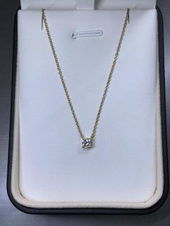 0.28ct Round diamond solitaire pendant necklace in 18ct rose gold