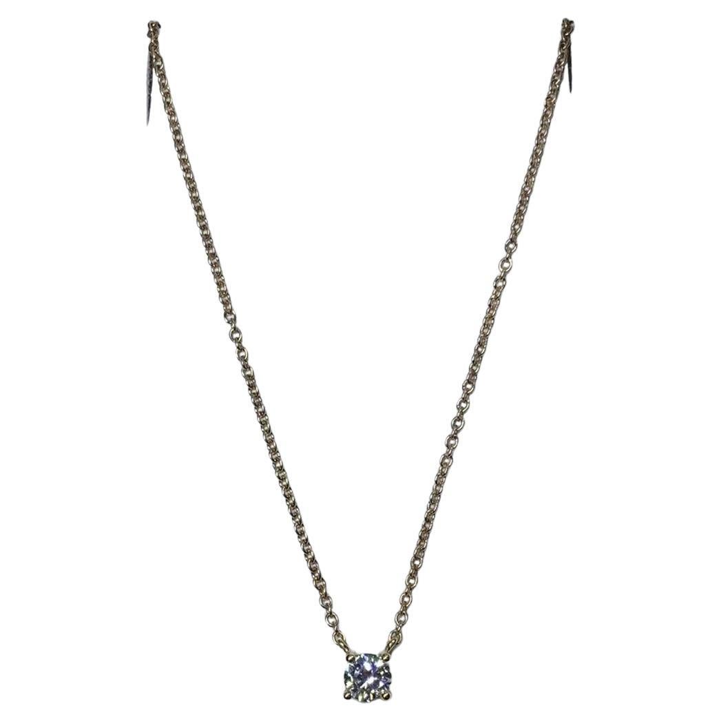 0.28ct Round diamond solitaire pendant necklace in 18ct rose gold