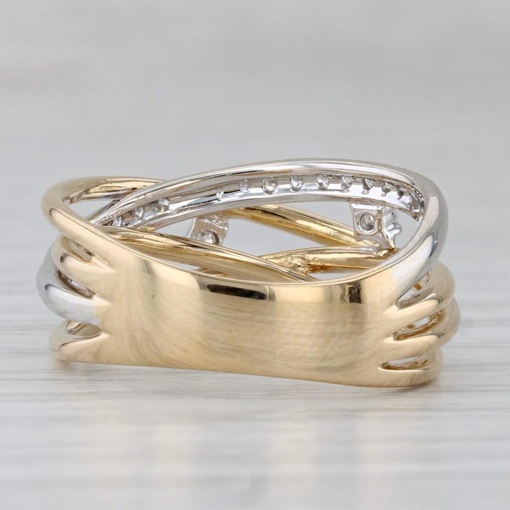 0.28ctw Anillo Orbital de Diamantes Oro Amarillo 18k Talla 7.25 Corte redondo en venta