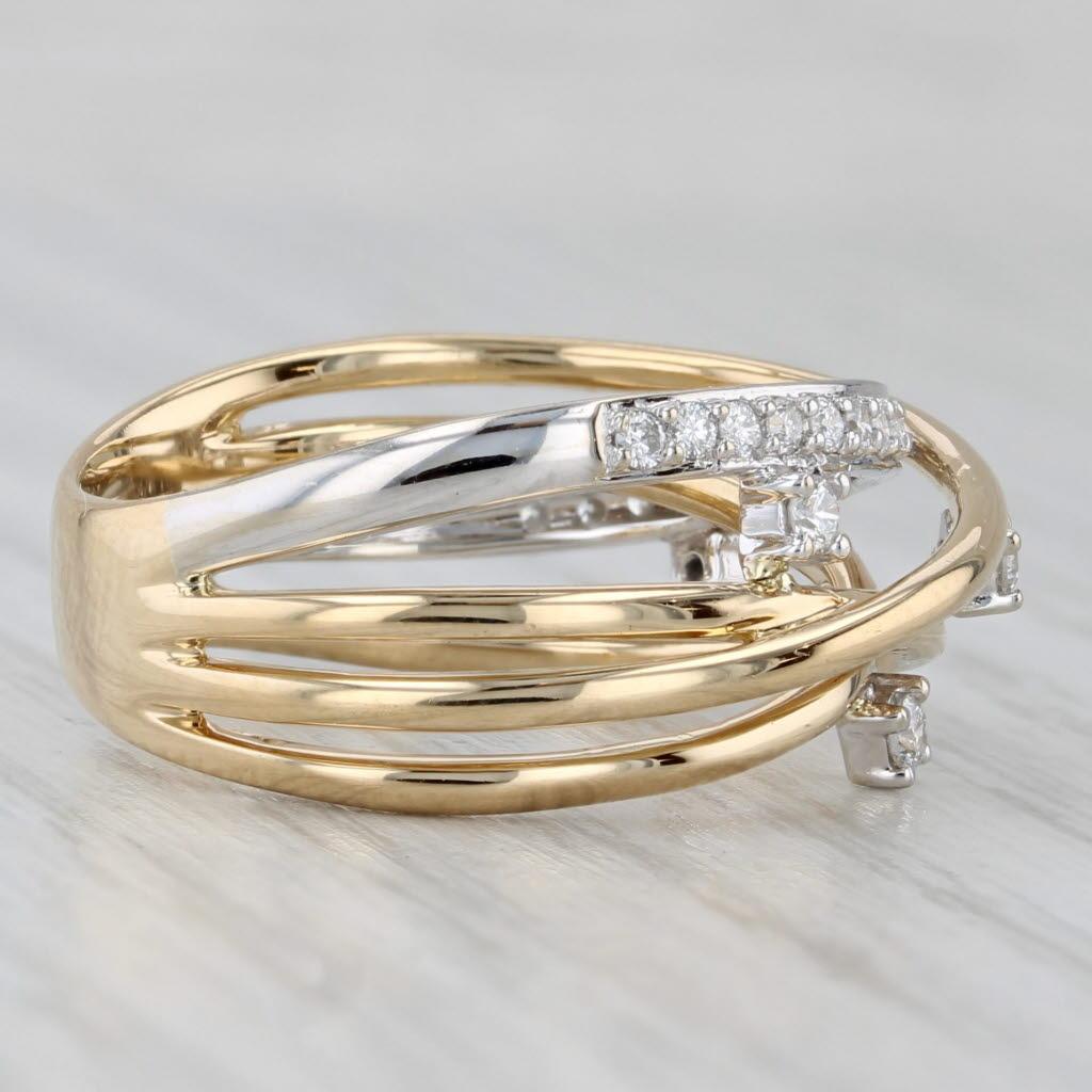 0.28ctw Anillo Orbital de Diamantes Oro Amarillo 18k Talla 7.25 en Bueno estado para la venta en McLeansville, NC