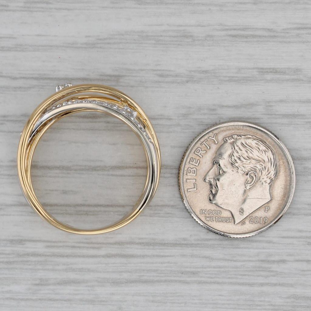 0.28ctw Anillo Orbital de Diamantes Oro Amarillo 18k Talla 7.25 en venta 1
