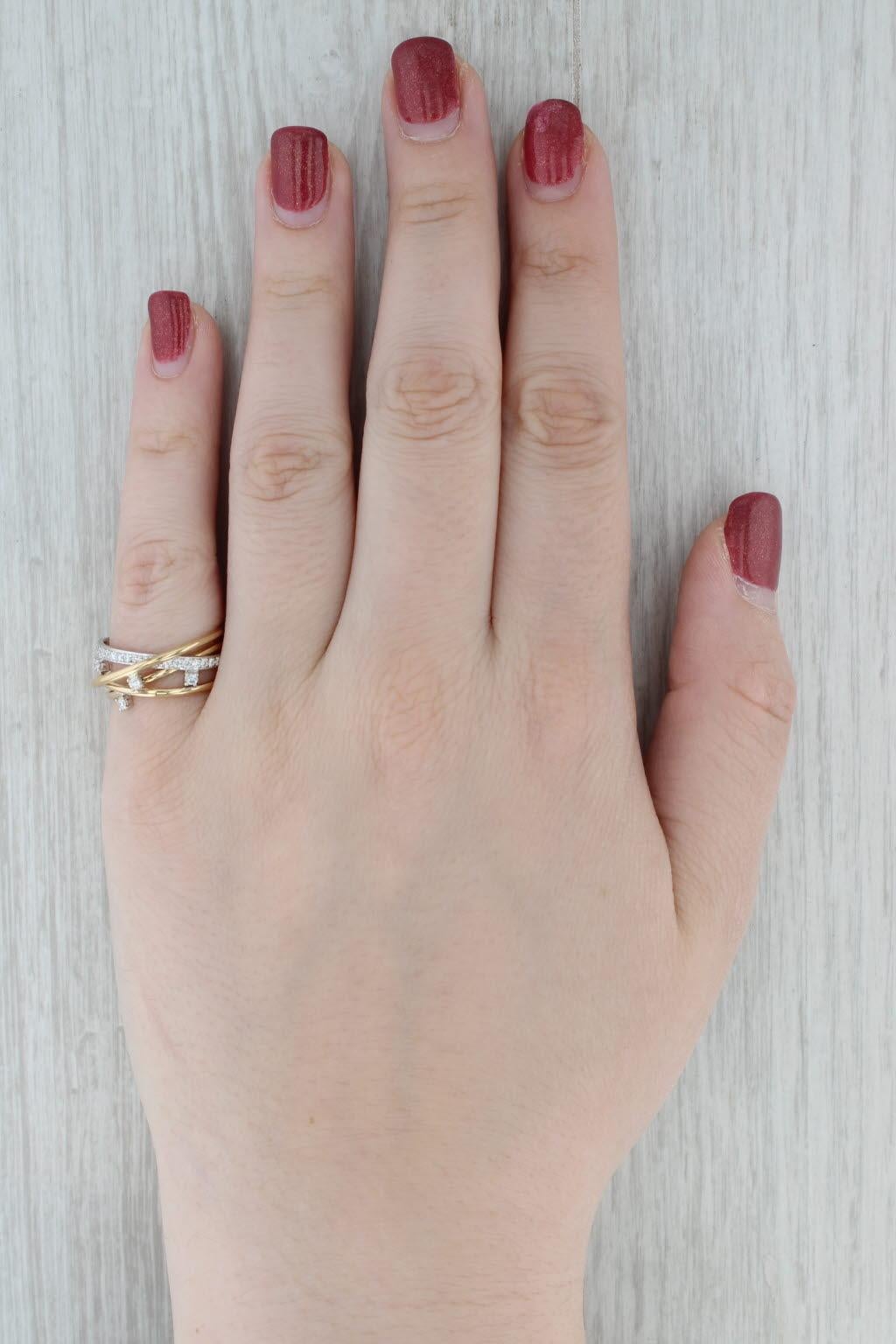0.28ctw Anillo Orbital de Diamantes Oro Amarillo 18k Talla 7.25 en venta 3