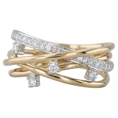 0.28ctw Anillo Orbital de Diamantes Oro Amarillo 18k Talla 7.25