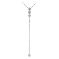 0.29 Carat 14 Karat White Gold Diamond Lariat Necklace