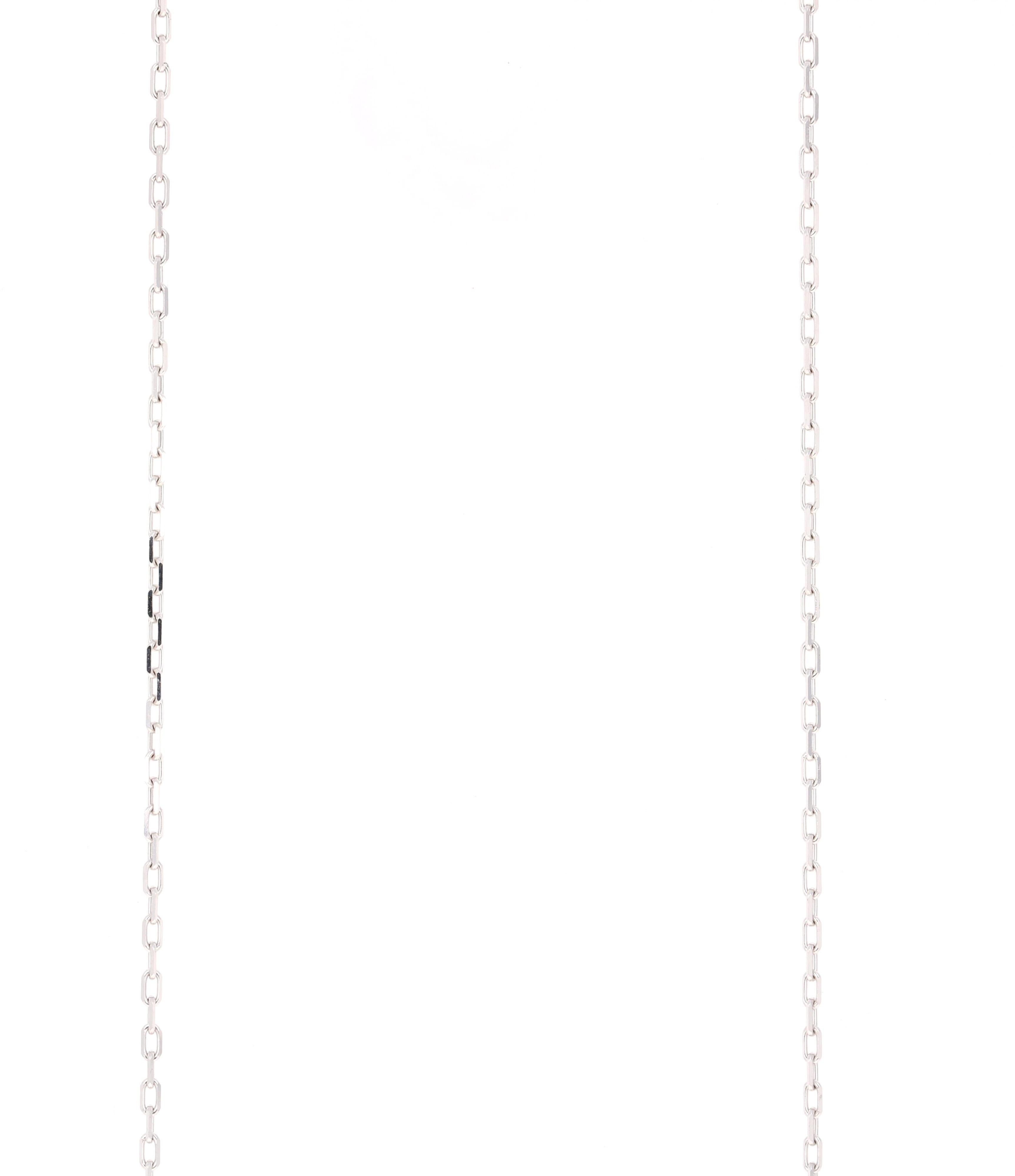Taglio baguette Collana a catena con barretta baguette da 0,29 carati in oro bianco 14 carati in vendita
