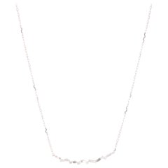 Collar de cadena de barra baguette de 0,29 quilates Oro blanco de 14 quilates