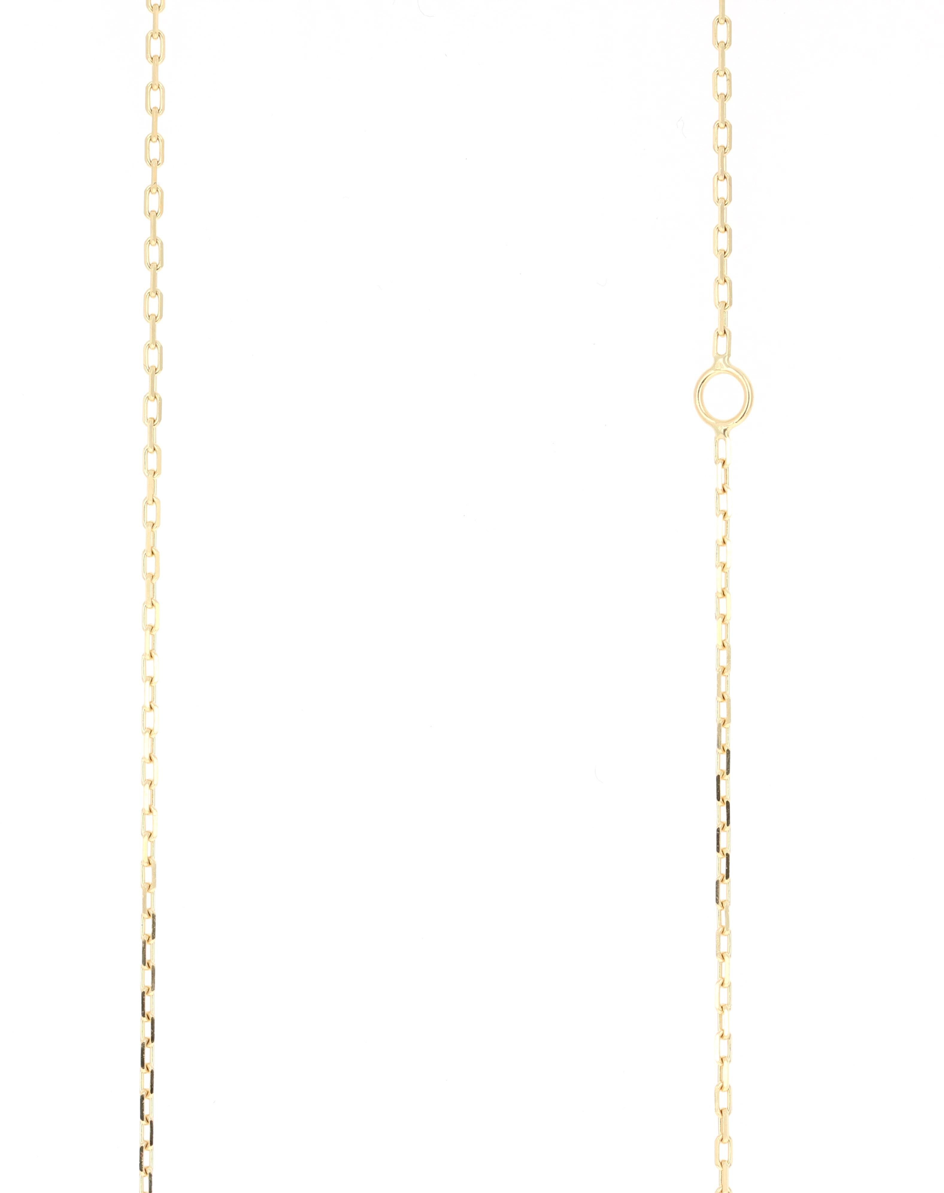 Women's 0.29 Carat Baguette Bar Chain Necklace 14 Karat Yellow Gold For Sale