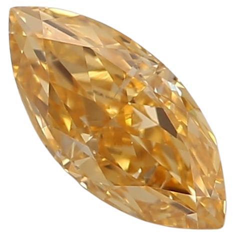0.29 Carat Fancy Yellow Orange Marquise cut diamond I1 Clarity GIA Certified For Sale
