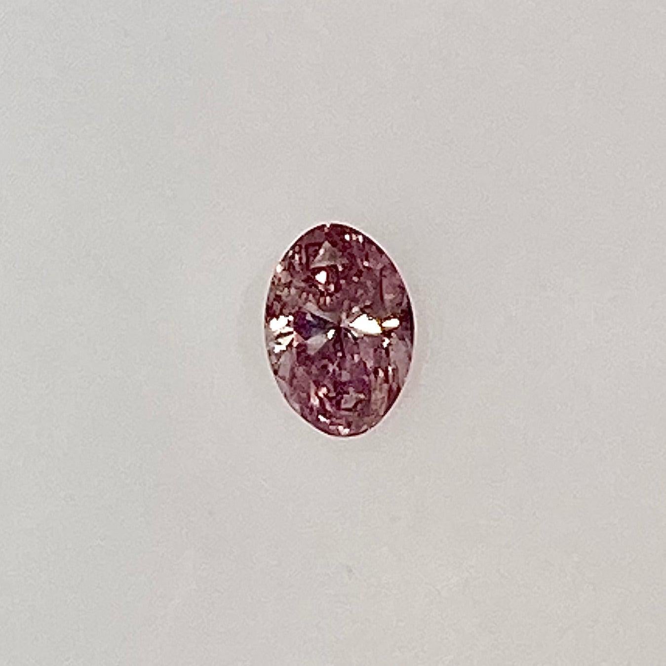 0.29 CARAT ROUND NATURAL FANCY PURPLISH PINK EVEN LOOSE PINK DIAMOND GIA CERTIFIED 0.29 CT FPP BY MIKE NEKTA NYC

Shape and Cutting Style : Oval Brilliant 

Measurements: 5.2 x 3.6 x 2.3 mm
Carat Weight : 0.29 carat 
Color Grade : Fancy Purplish
