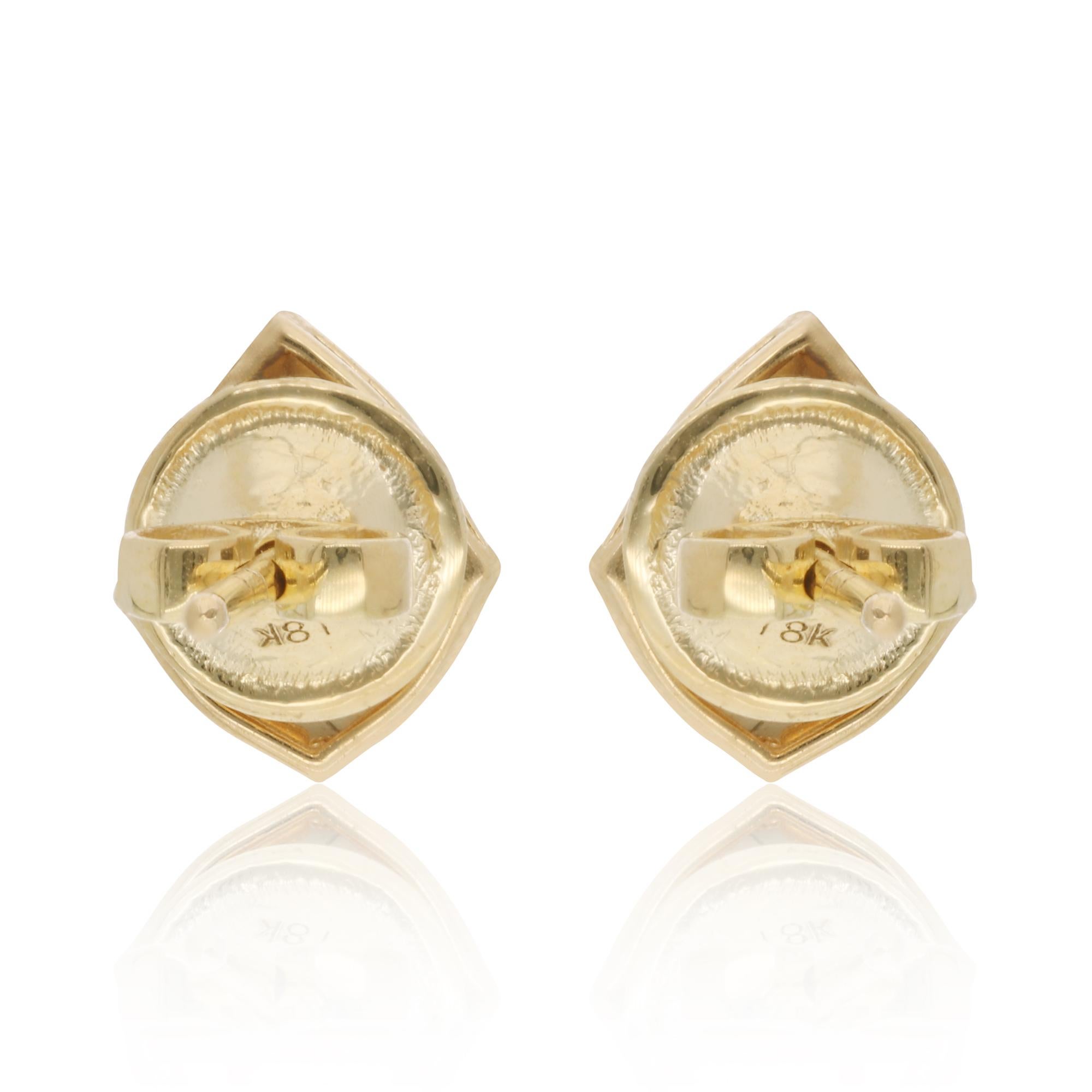 Women's 0.29 Carat Pear Diamond Stud Earrings 14 Karat Yellow Gold Handmade Fine Jewelry For Sale