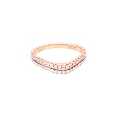 0.29 Carat Pink 
White Diamond Band in 14k Rose Gold