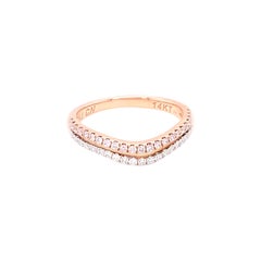 0.29 Carat Pink & White Diamond Band in 14k Rose Gold