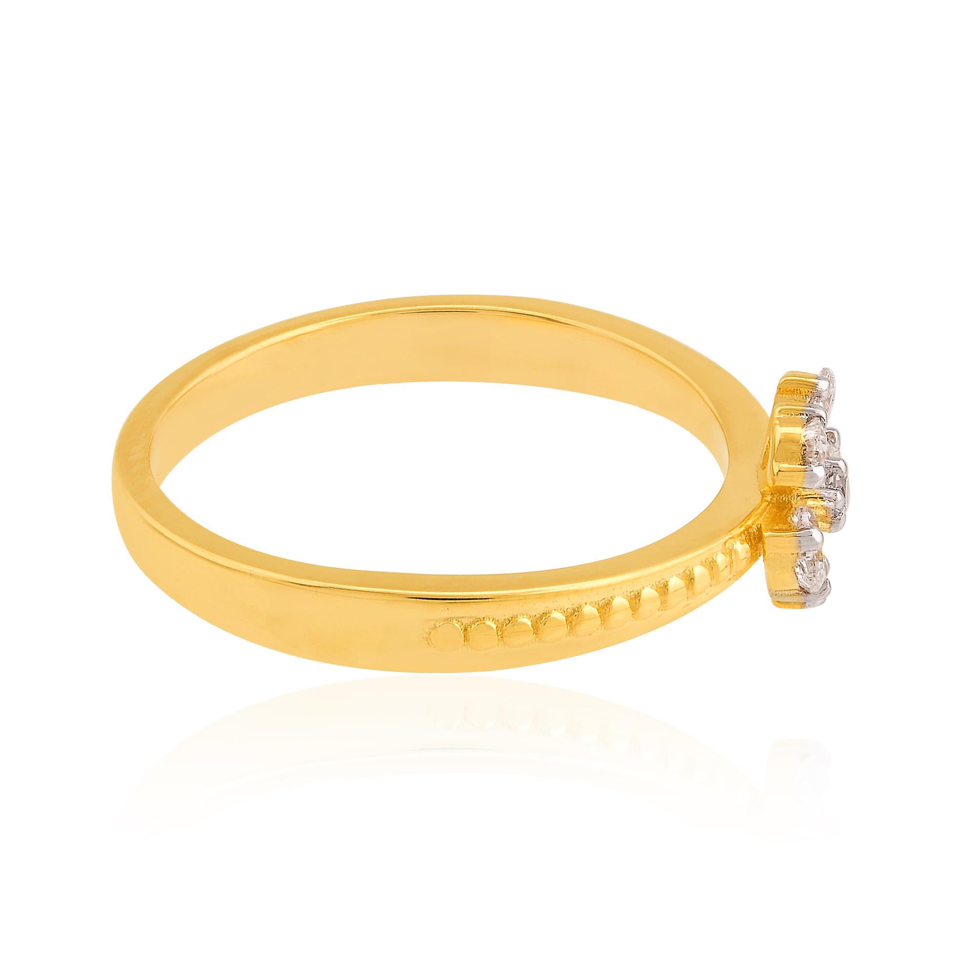 En vente :  Bague fleur en diamant poire de 0,29 carat, pureté SI, couleur HI, en or jaune 18 carats 2
