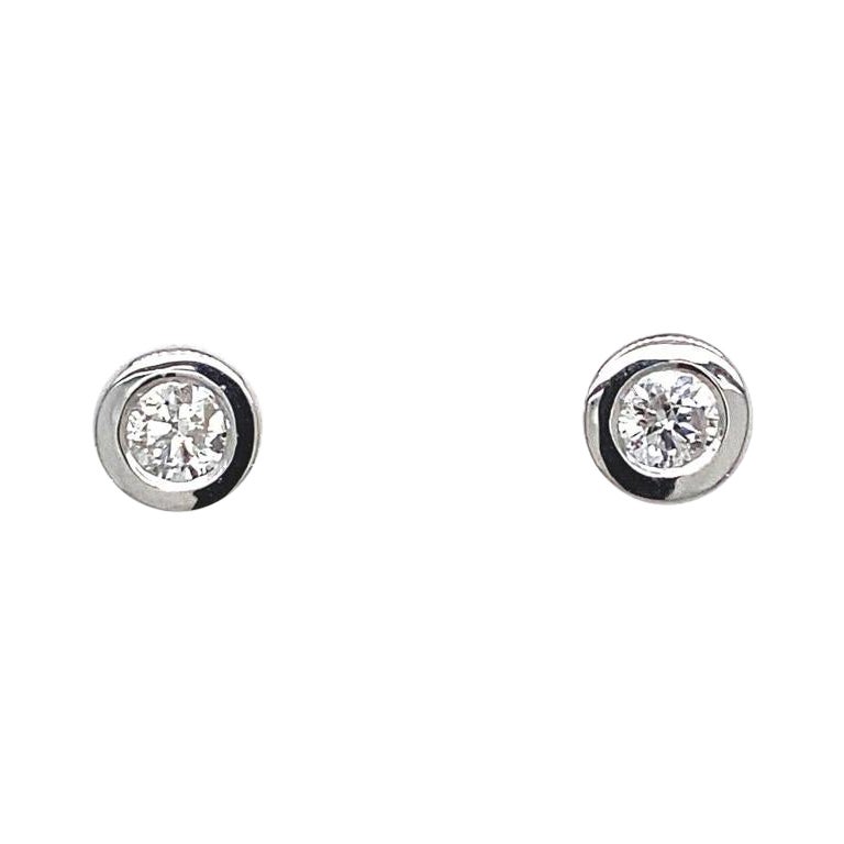 0.29 Karat Diamant-Ohrstecker in Rubover-Fassung aus 18 Karat Weißgold