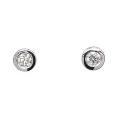 0.29 Karat Diamant-Ohrstecker in Rubover-Fassung aus 18 Karat Weißgold