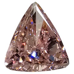 0.29ct GIA Fancy Orangy Pink SI1 Clarity Loose Trillion Cut Diamond