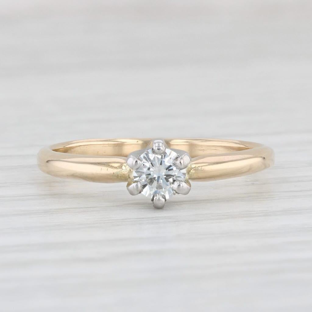Round Cut 0.29ct VS2 Round Diamond Solitaire Engagement Ring 14k Gold Size 7.5