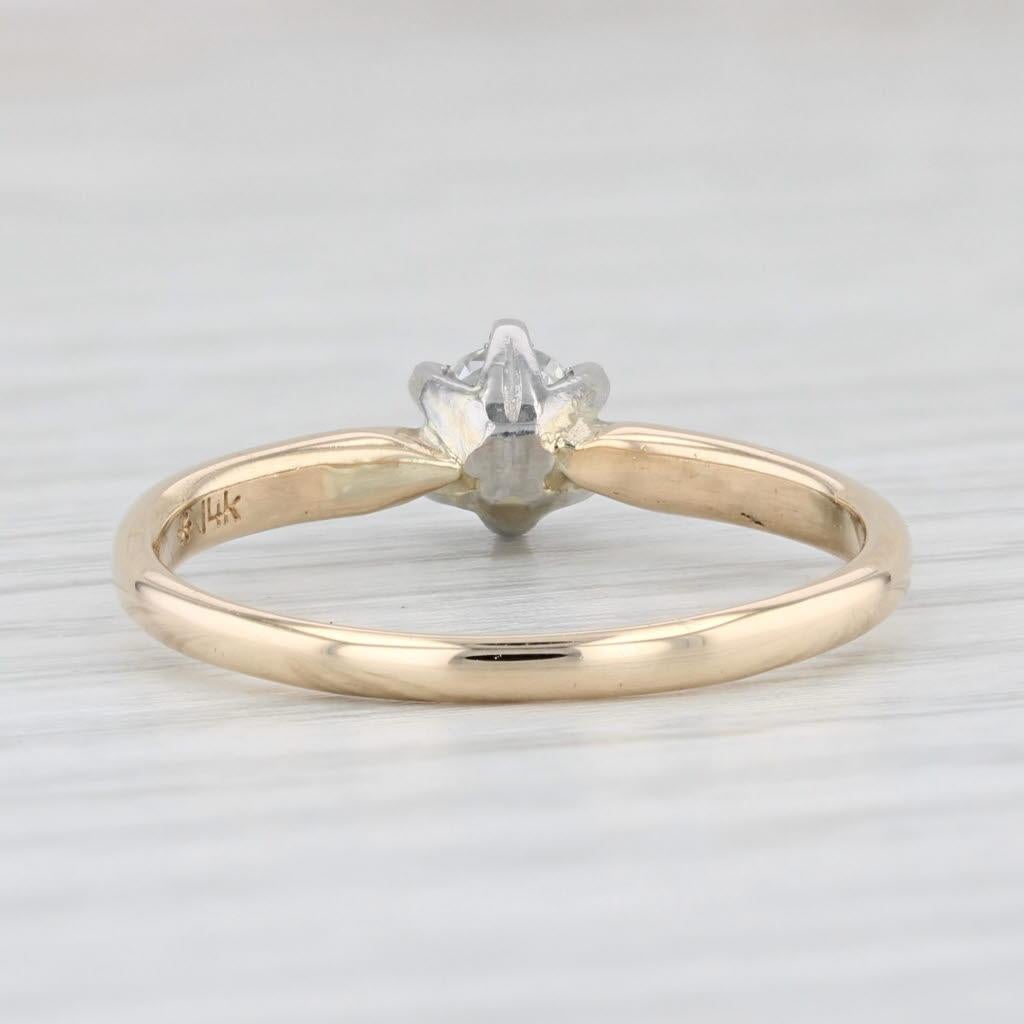 Women's 0.29ct VS2 Round Diamond Solitaire Engagement Ring 14k Gold Size 7.5
