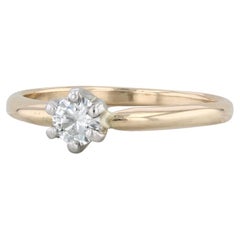 0.29ct VS2 Round Diamond Solitaire Engagement Ring 14k Gold Size 7.5
