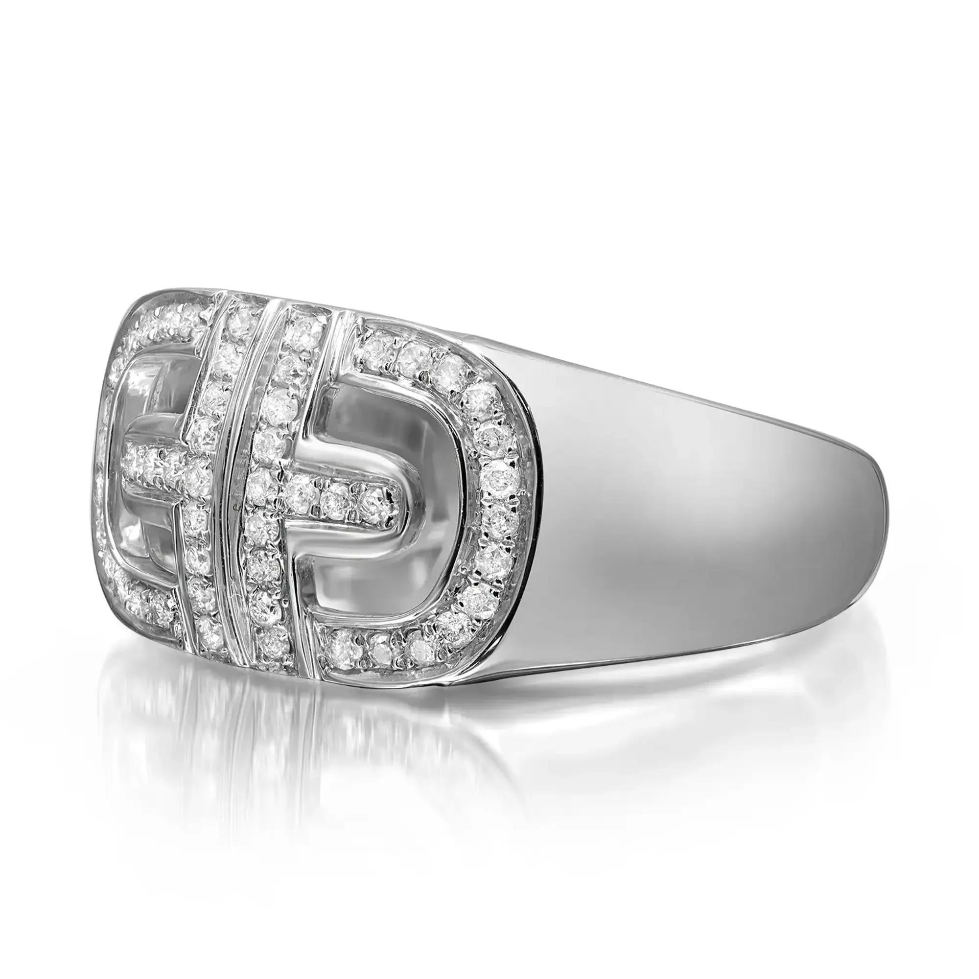 0.29cttw Pave Set Round Cut Diamond Band Ring 14k White Gold In New Condition For Sale In New York, NY