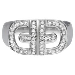 0.29cttw Pave Set Round Cut Diamond Band Ring 14k White Gold