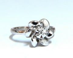 .02ct Diamant Naturel Circulaire Bague Trèfle 14kt*