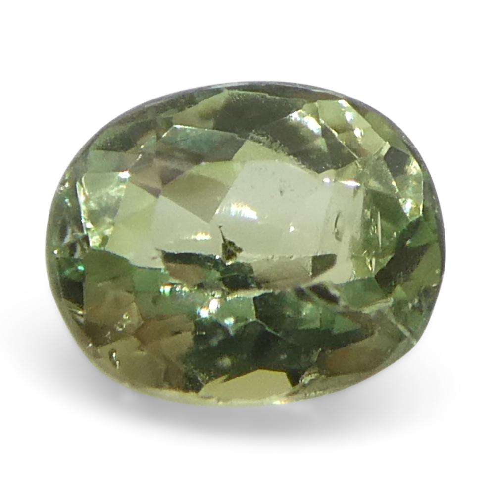 Women's or Men's 0.2ct Oval Yellowish Green to Greyish Purple Alexandrite from Brazil For Sale