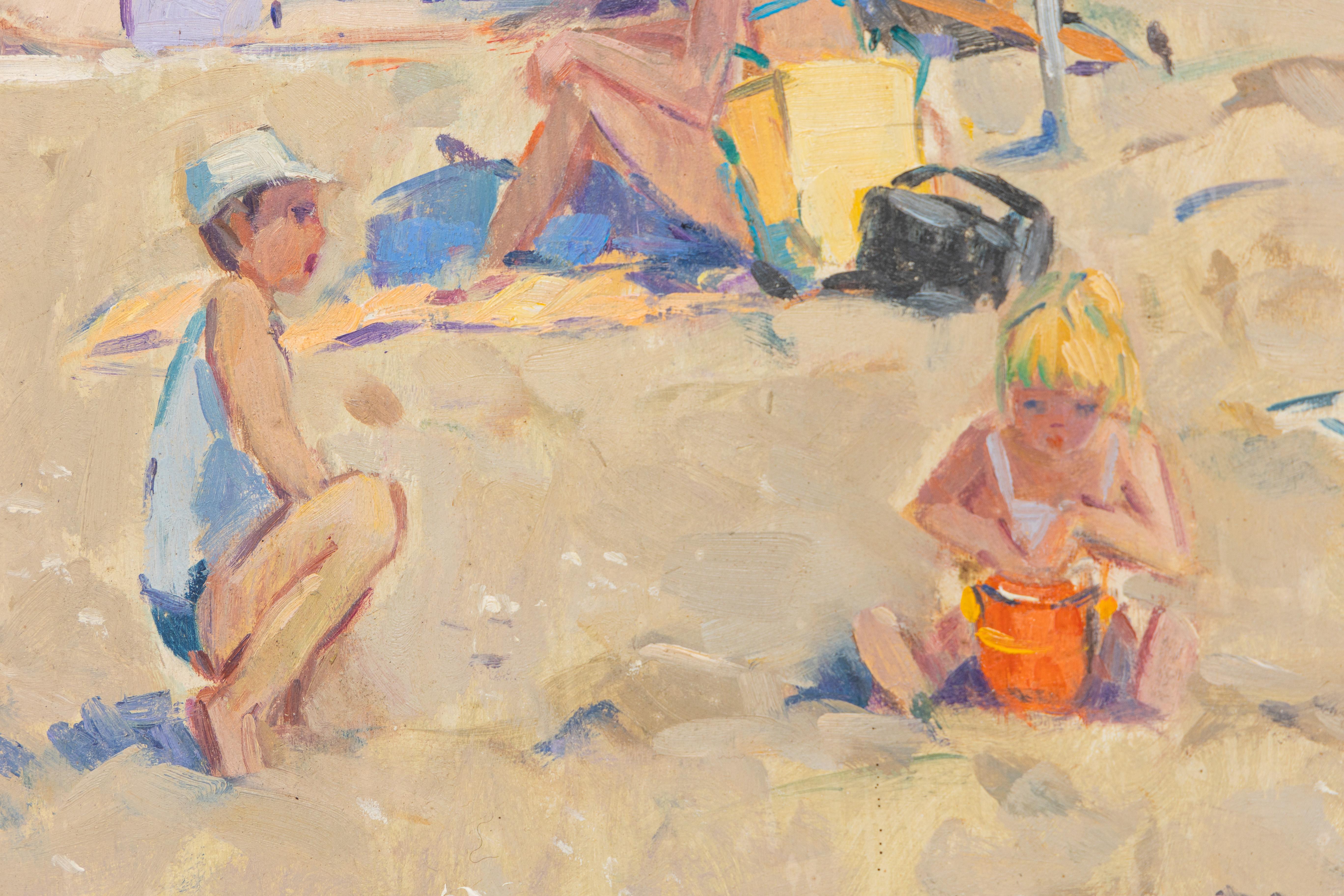02**Escena de playa impresionista de Niek van der Plas Aceitado en venta