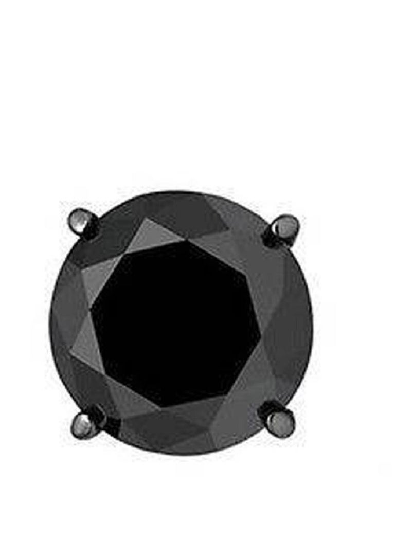 Contemporary 0.3 Carat Black Diamond Single Stud Black Rhodium Earring for Men in 14 K Gold For Sale