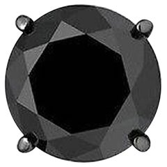 0.3 Carat Black Diamond Single Stud Black Rhodium Earring for Men in 14 K Gold
