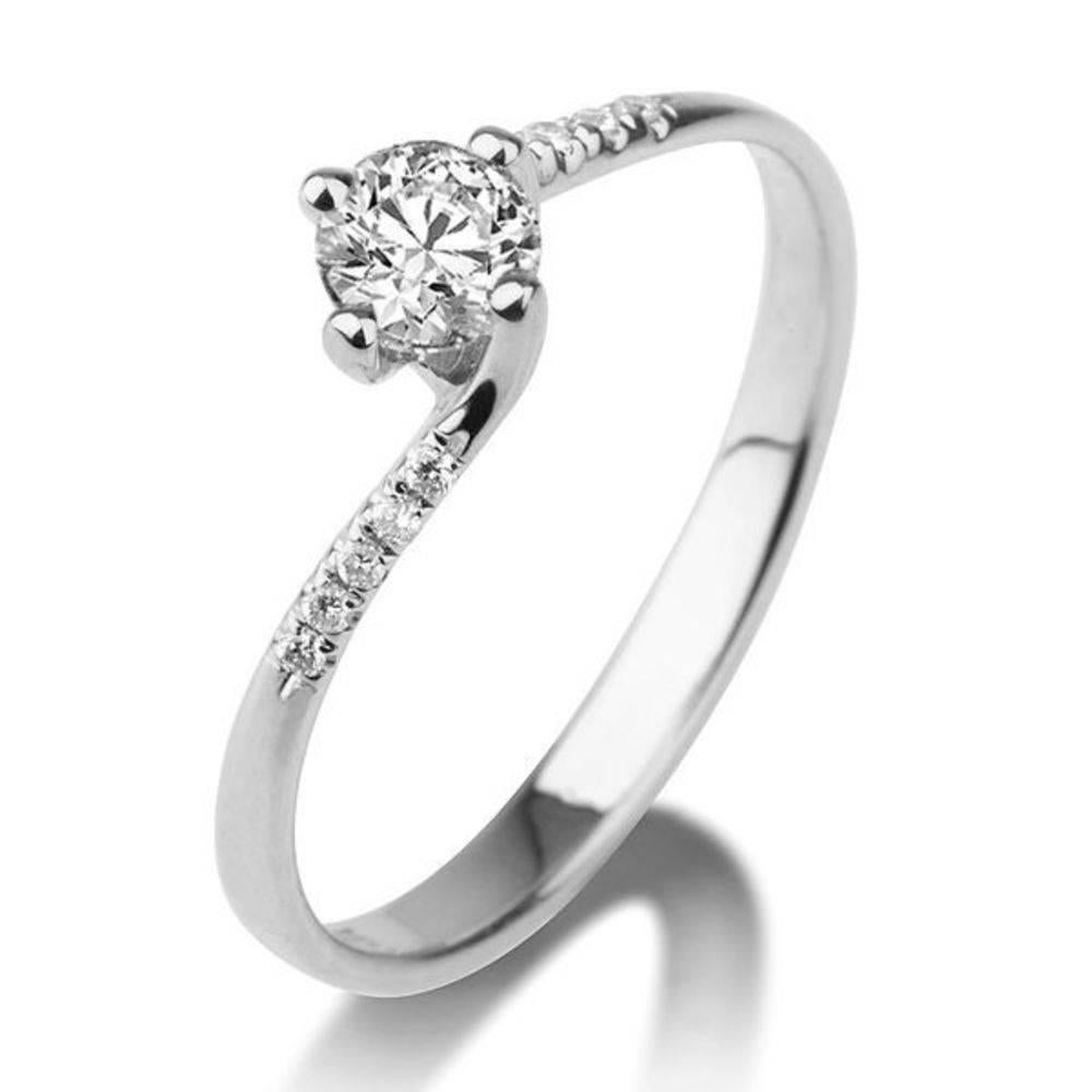 Platinum Diamond Engagement Ring, Twist Diamond Ring, Designer Engagement Ring, White Gold Certified Diamond Ring, Unique Promise Ring
 
 Center Stone: Diamond
 Carat Weight: 0.30+ Carat
 Color: F 
 Clarity: VS
 
 Side Stones:
 Carat Weight: Approx.