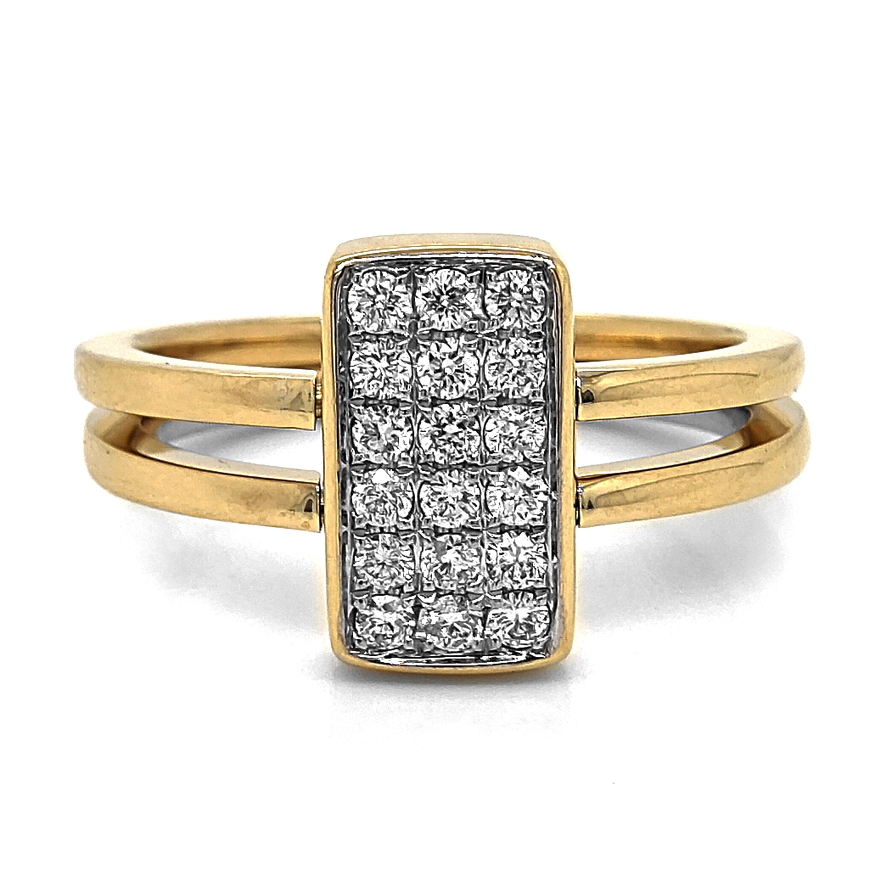 Bague en or jaune avec diamant blanc de 0,3 carat Neuf - En vente à New York, NY