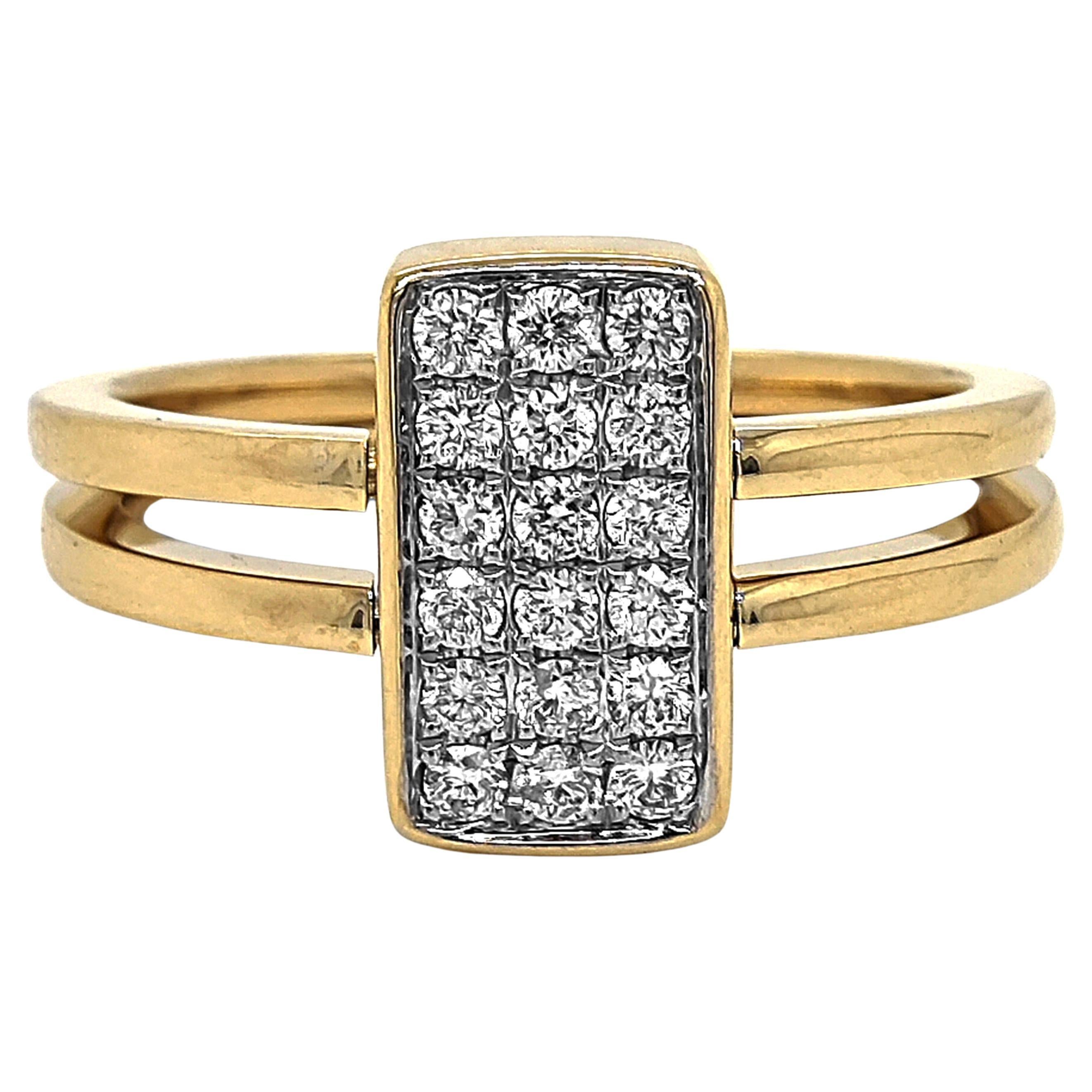 Bague en or jaune avec diamant blanc de 0,3 carat en vente