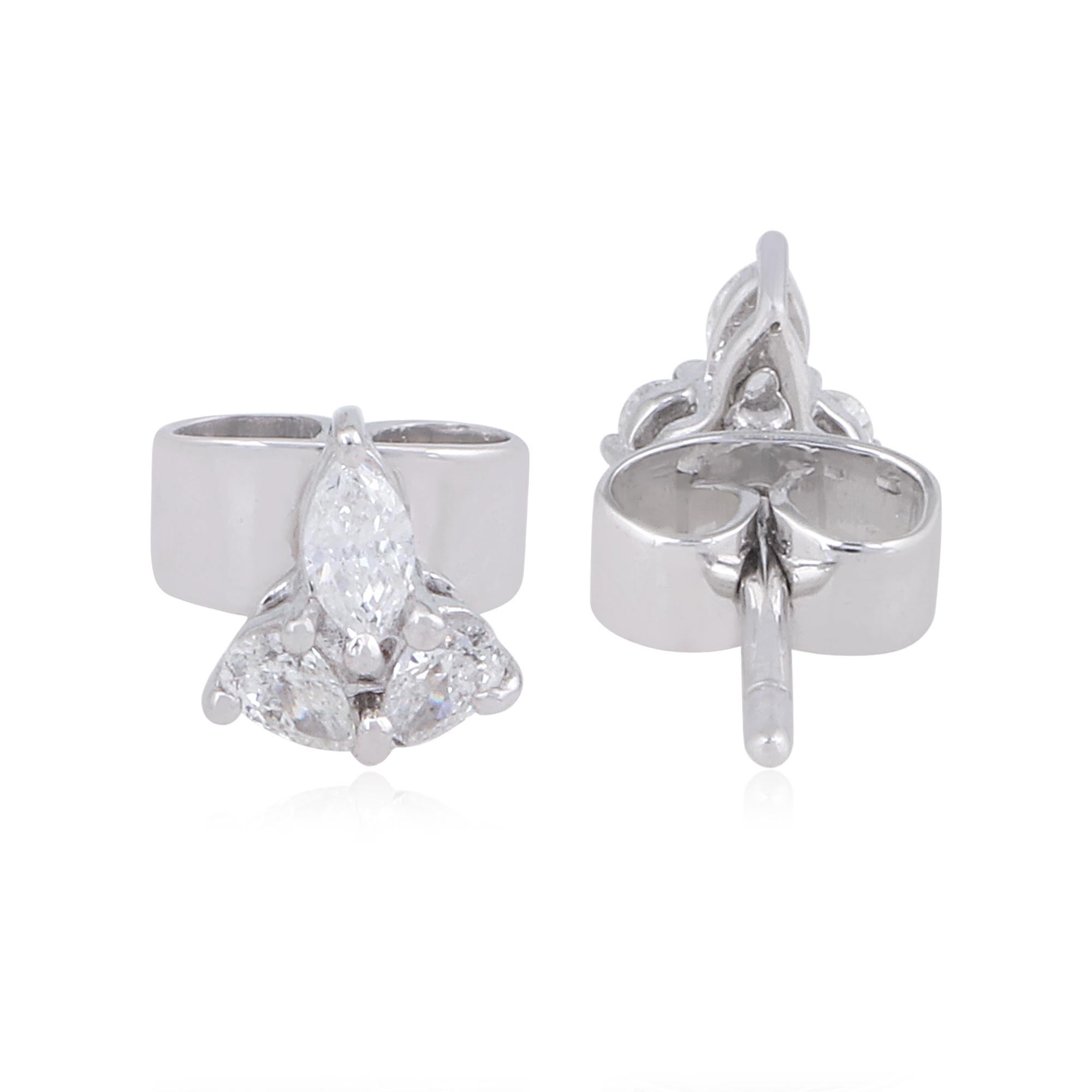 Item Code :- SEE-1036
Gross Wt. :- 1.24 gm
18k White Gold Wt. :- 1.18 gm
Diamond Wt. :- 0.30 Ct. ( AVERAGE DIAMOND CLARITY SI1-SI2 & COLOR H-I )
Earrings Size :- 6 mm approx.

✦ Sizing
.....................
We can adjust most items to fit your