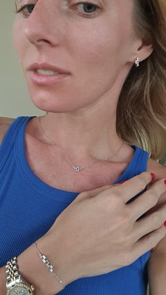 0.3 Ct White Diamond 18 K White Gold Chain Necklace