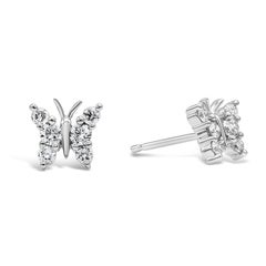 0.30 Carat Brilliant Round Cut Diamonds Butterfly Fashion Stud Earrings