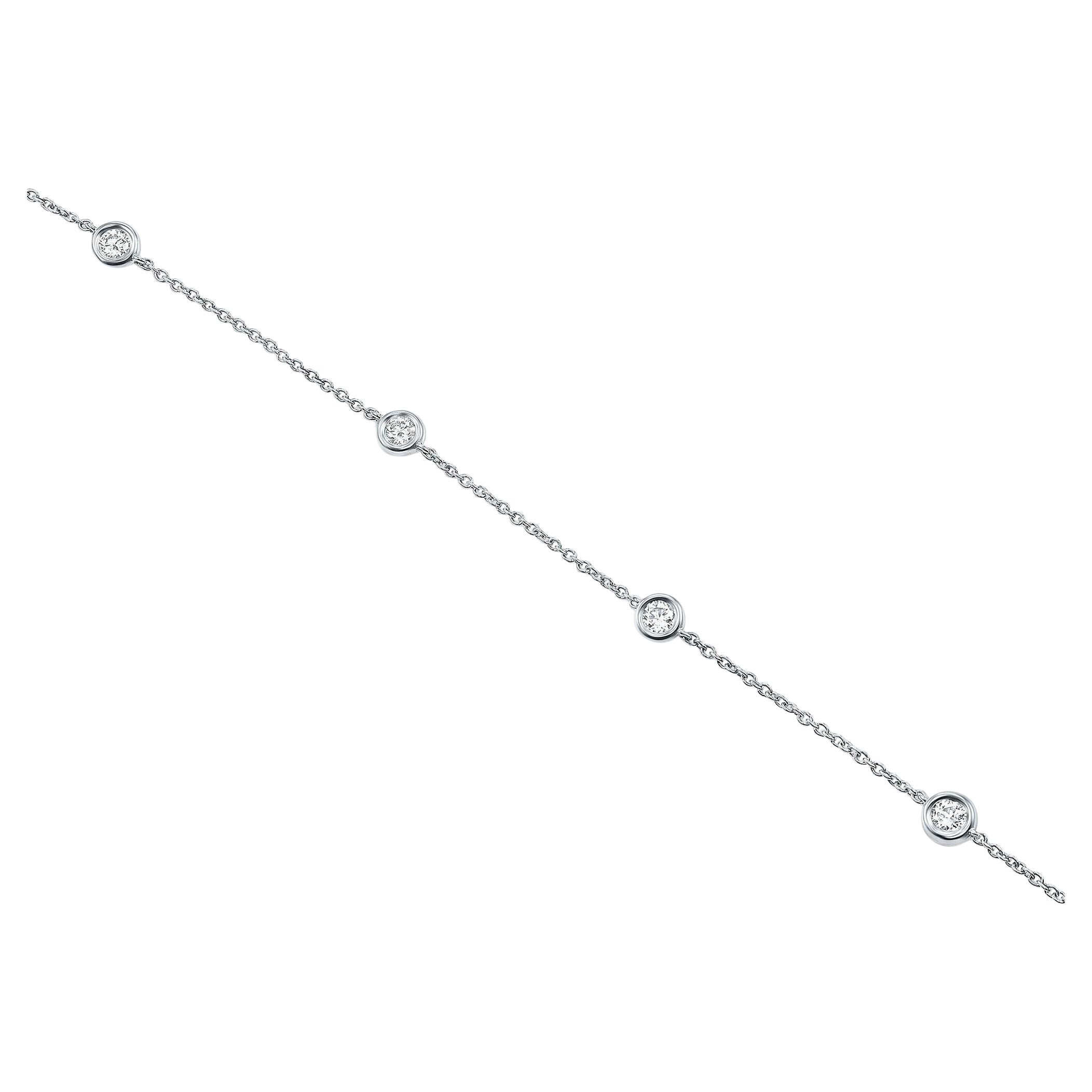 0,30 Karat Diamant- Yard-Armband aus 14 Karat Weißgold, Shlomit Rogel im Angebot