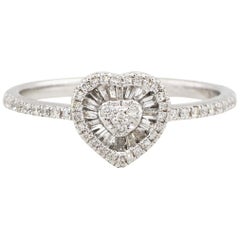 0.30 Carat Diamond Heart Shaped Ladies Ring 14 Karat in Stock