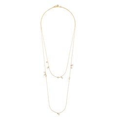 Nathalie Jean 0.30ct Diamond Pearl 18kt Gold Transformable Pendant Necklace
