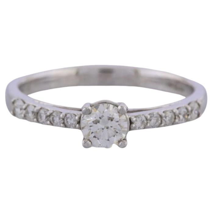 0.30 Carat Diamond Solitaire With Accents Engagement Ring