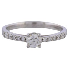 0.30 Carat Diamond Solitaire With Accents Engagement Ring