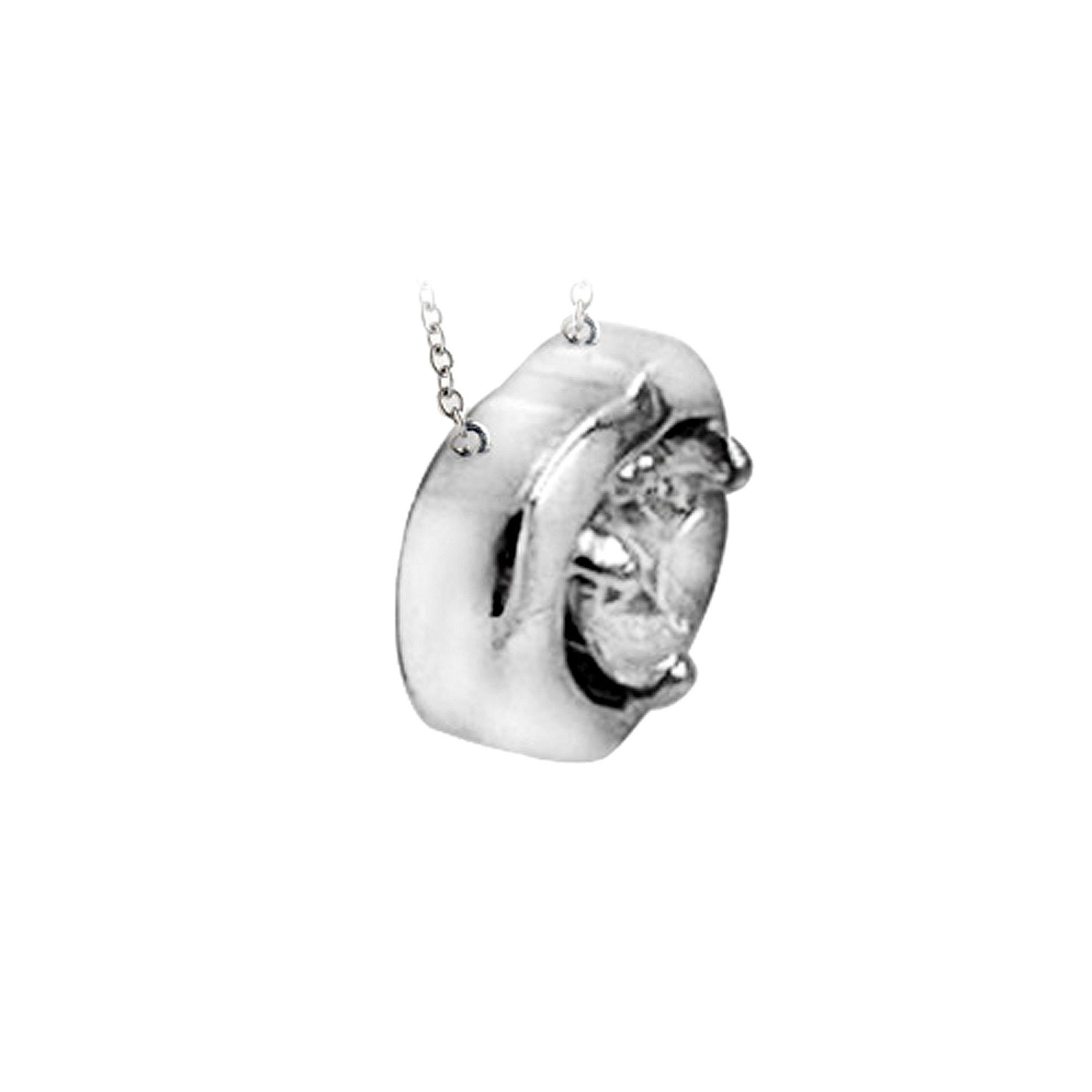 Contemporary 0.30 Carat E-F Color VS Diamond Heart 18K White Gold Chaine Pendant For Sale
