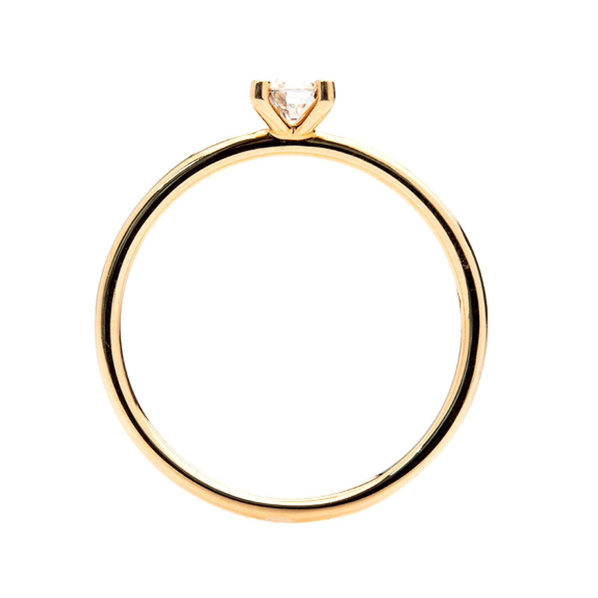 Contemporary 0.30 Carat E-F Color VS Diamond Round 18K White Gold Ring Solitary Stud For Sale
