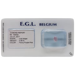 0.30 Carat EGL Certificate Fancy Purple Pink Color Oval Shape Diamond