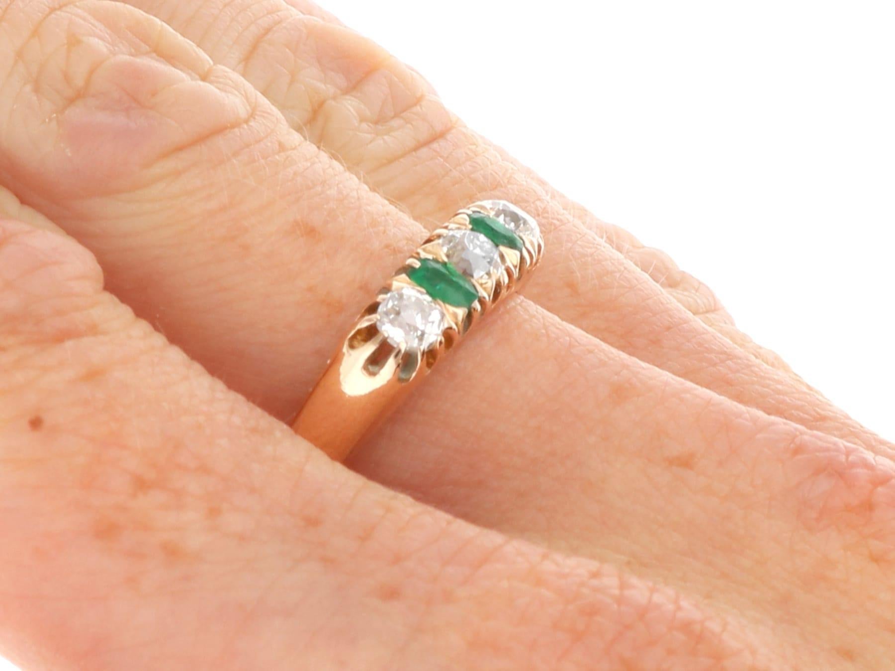 Anello con smeraldo da 0,30 carati e diamante da 0,60 carati in oro giallo 14k Circa 1925 in vendita 4