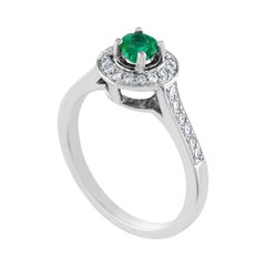 0.30 Carat Emerald Diamond Gold Ring