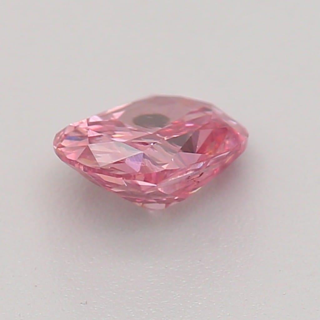 Women's or Men's 0.30 Carat Fancy Deep Orangy Pink Cushion Cut Diamond I1 Clarity GIA Certified For Sale